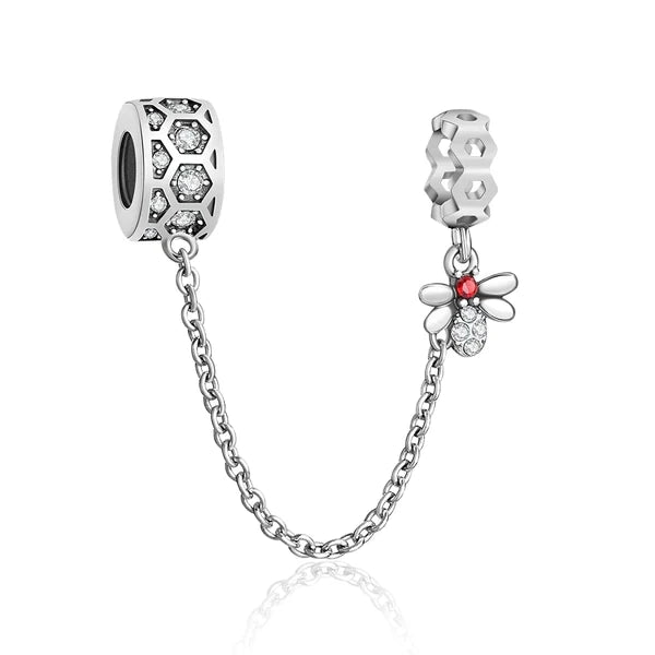 64 Style 925 Silvering Safety Chain Mom Amour Clover Sea Dangle Charms Beads Fit Original Pandora Bracelet DIY Woman Jewelry Leedoar