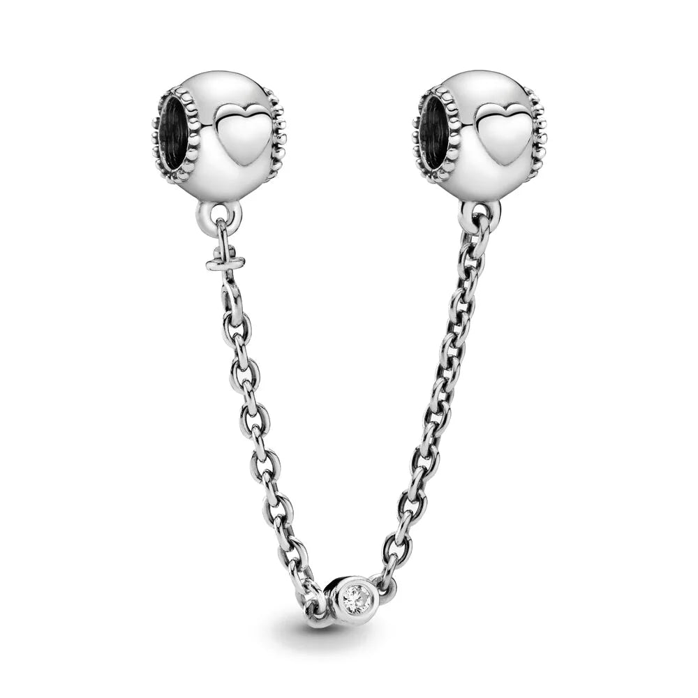 64 Style 925 Silvering Safety Chain Mom Amour Clover Sea Dangle Charms Beads Fit Original Pandora Bracelet DIY Woman Jewelry Leedoar