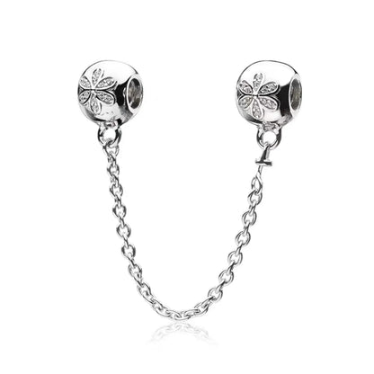 64 Style 925 Silvering Safety Chain Mom Amour Clover Sea Dangle Charms Beads Fit Original Pandora Bracelet DIY Woman Jewelry Leedoar