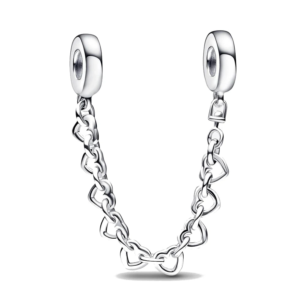 64 Style 925 Silvering Safety Chain Mom Amour Clover Sea Dangle Charms Beads Fit Original Pandora Bracelet DIY Woman Jewelry Leedoar