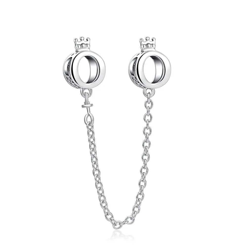 64 Style 925 Silvering Safety Chain Mom Amour Clover Sea Dangle Charms Beads Fit Original Pandora Bracelet DIY Woman Jewelry Leedoar