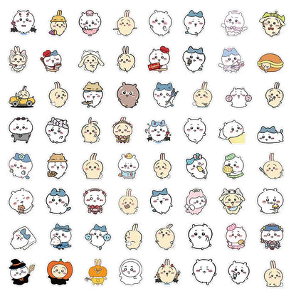 64PCS Chiikawa Stickers lovely  Anime Cute Pet Profile Picture Sticker Toys Cartoon Waterproof DIY Phone Case Water Cup Leedoar