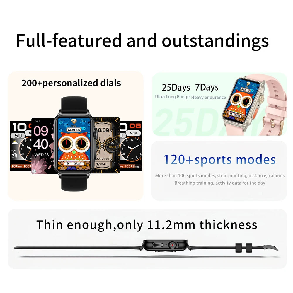 H23 Smart Watch 1.57 Inch 120+ Sport Modes Smartbanh Heart Rate Monitor Life Waterproof Music Bluetooth Calls Smartwatch