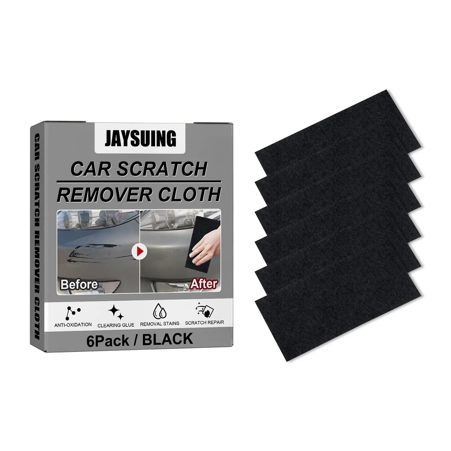 6PCS Car Scratch Wiping Cloth Nano Flash Fabric Car Scratches Water Stain Cleaning Scratch Care Car Maintenance