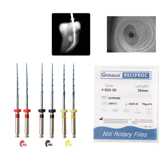 6Pcs/Caixa Orthdent Dental Reciprocating Blue Endodontic Files Only One Engine Use Heat Activated 21/25/31mm Instrumento Odontológico 