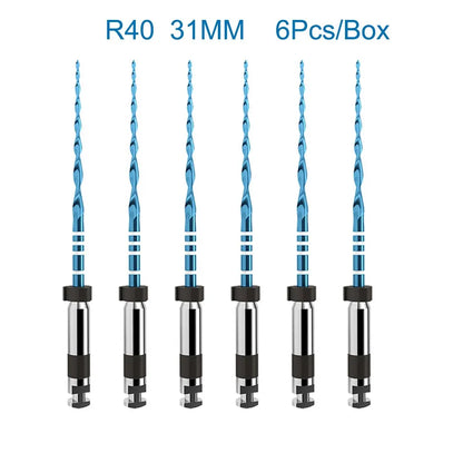 6 piezas/caja Orthdent - Limas endodónticas reciprocantes dentales azules, un solo motor, instrumento de odontología activado por calor de 21/25/31 mm 