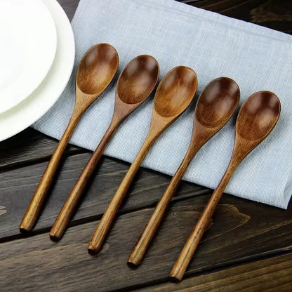 6 piezas de utensilios de cocina, cubiertos de madera, cuchara de madera Phoebe Zhenan, cucharas para servir sopa, postre y cena 