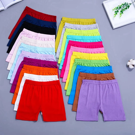 Conjunto de 6 pantalones cortos de seguridad de algodón de color caramelo para niñas, ropa interior para niños, leggings, pantalones cortos bonitos de verano para niños de 2 a 10 años 