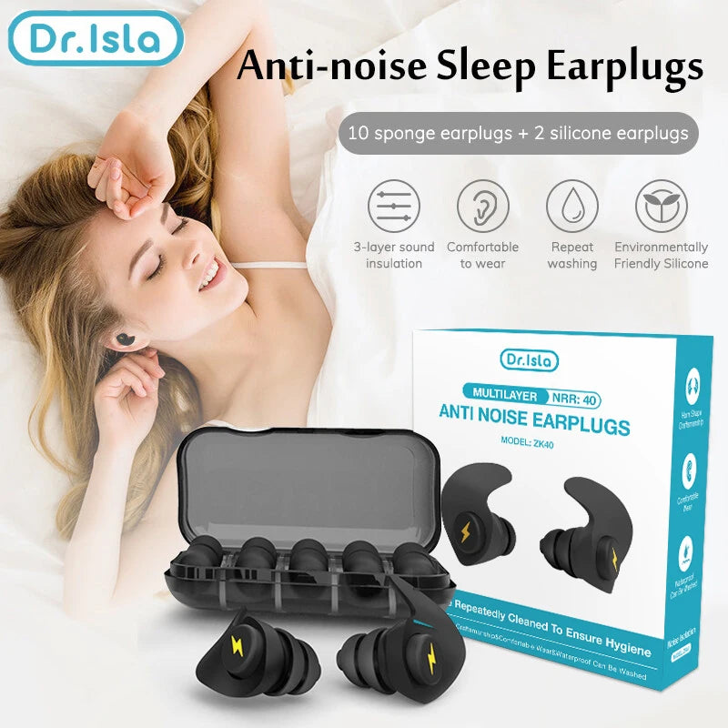 6Pcs Three Layer Anti Noise Silicone Earplugs Anti-Noise Ear Plugs For Sleeping Soft Comfort Sleeping Ear Protector Leedoar