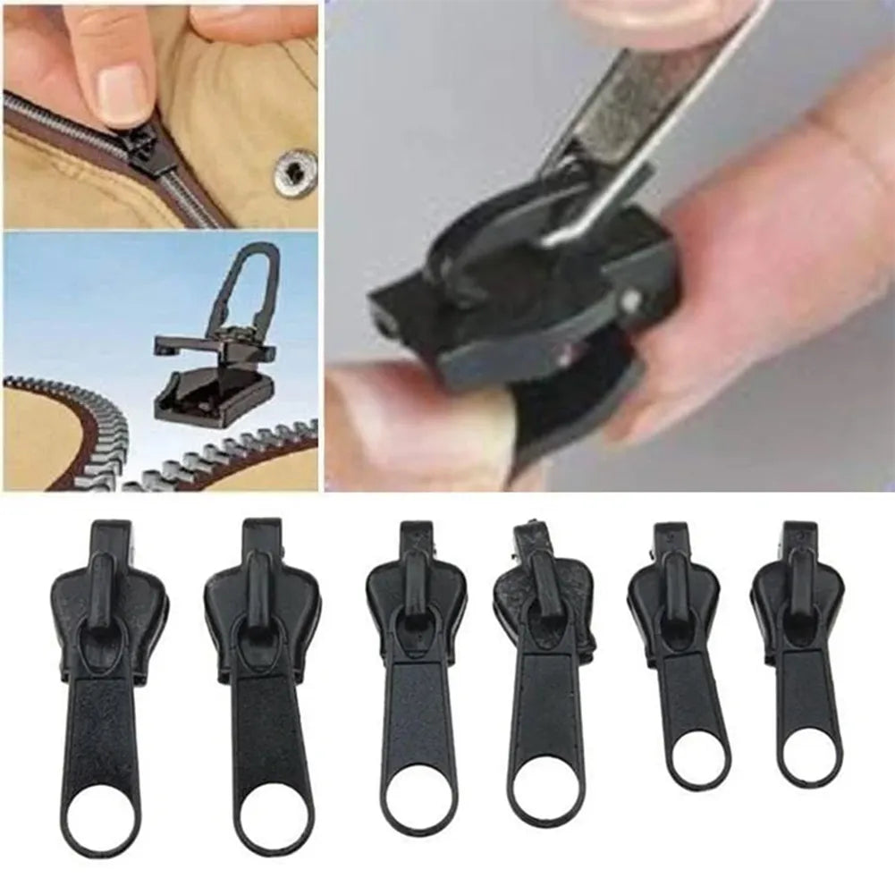 6pcs Instant Zipper Universal Instant Fix Repair Kit Replacement Zip Slider Teeth Multifunctional Clothing Replacement  Zipper Leedoar