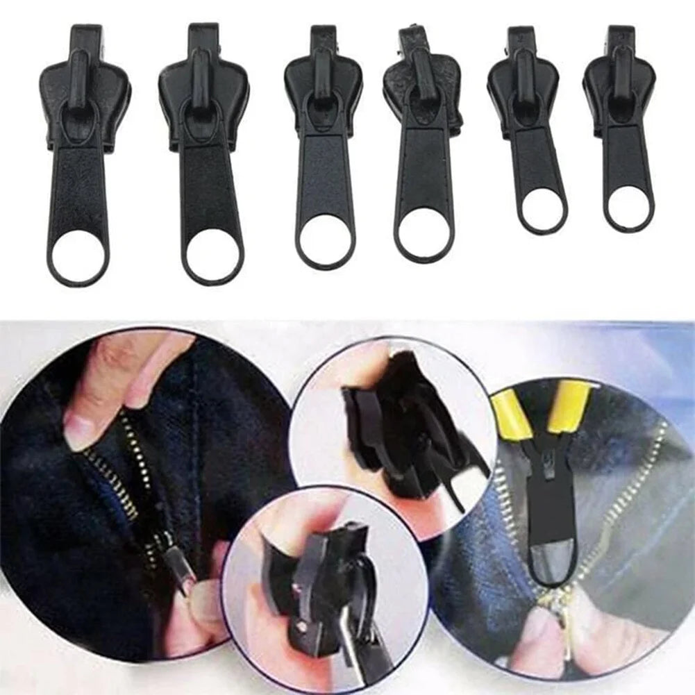 6pcs Instant Zipper Universal Instant Fix Repair Kit Replacement Zip Slider Teeth Multifunctional Clothing Replacement  Zipper Leedoar