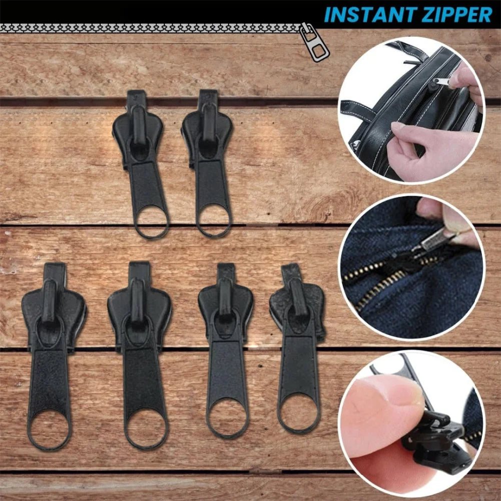 6pcs Instant Zipper Universal Instant Fix Repair Kit Replacement Zip Slider Teeth Multifunctional Clothing Replacement  Zipper Leedoar