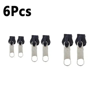 6pcs Instant Zipper Universal Instant Fix Repair Kit Replacement Zip Slider Teeth Multifunctional Clothing Replacement  Zipper Leedoar