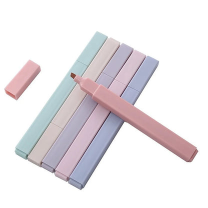 6 peças/conjunto Marcador de cor pastel Kawaii Papelaria Marcador de cor Material escolar Marcador de estudante Marcador de cor Papelaria japonesa 