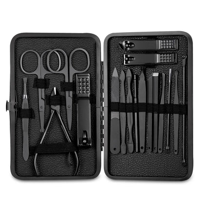 7-18pcs Manicure Tool Set Stainless Steel Cuticle Nipper Cutter Kit Professional Nail Clippers Pedicure Nail Art Grooming Tools Leedoar