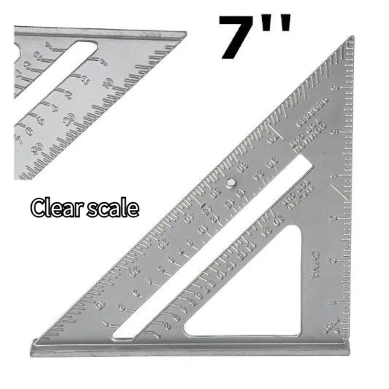 7 "Aluminum Alloy Triangle Ruler Precise Thickened Angle Ruler Aluminum Alloy Woodworking Measurement Woodworking Triangle Ruler