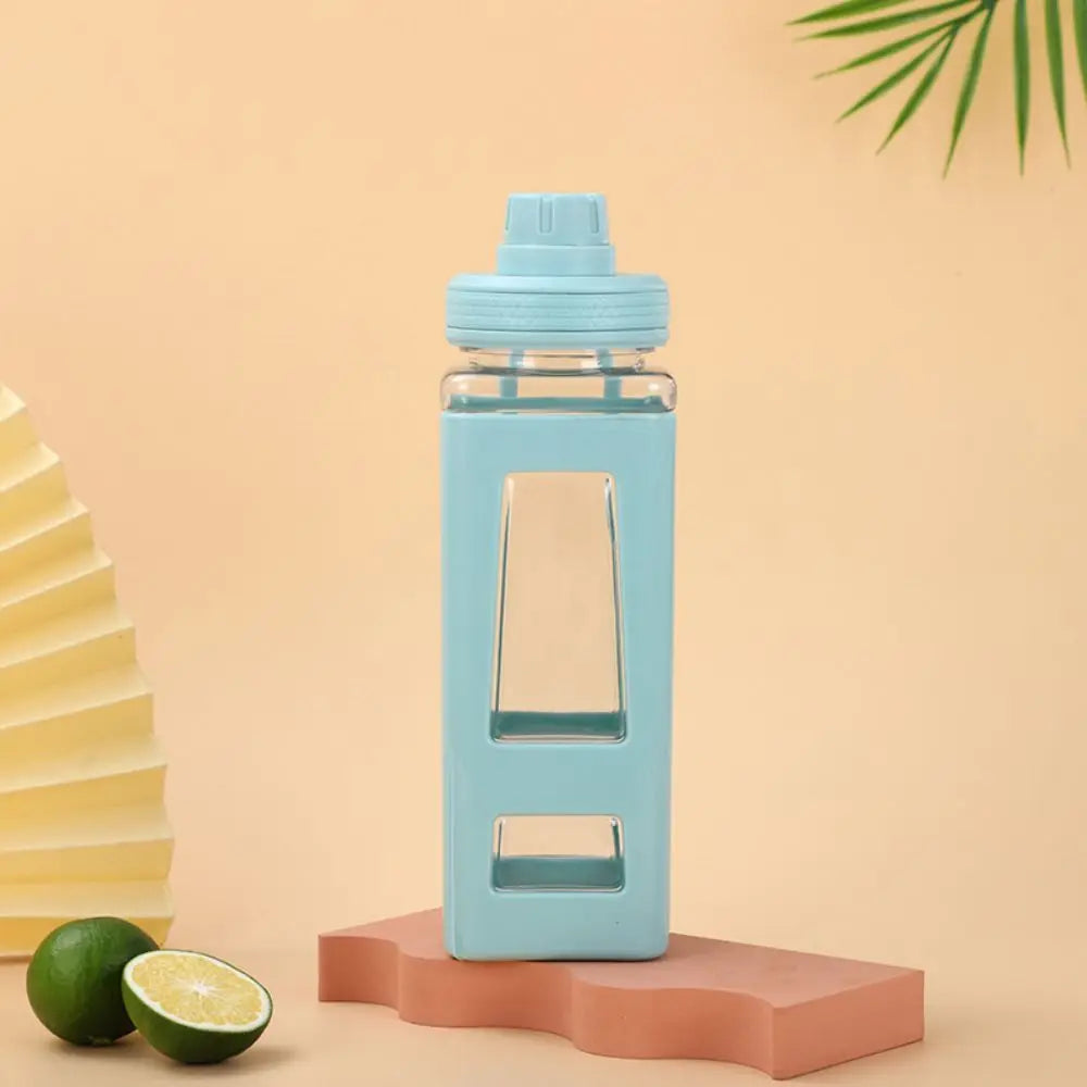 700ML Summer Sports Cartoon Simple Outdoor Plastic Cup Straw Portable Strap Handle High Temperature Water Cups Leedoar