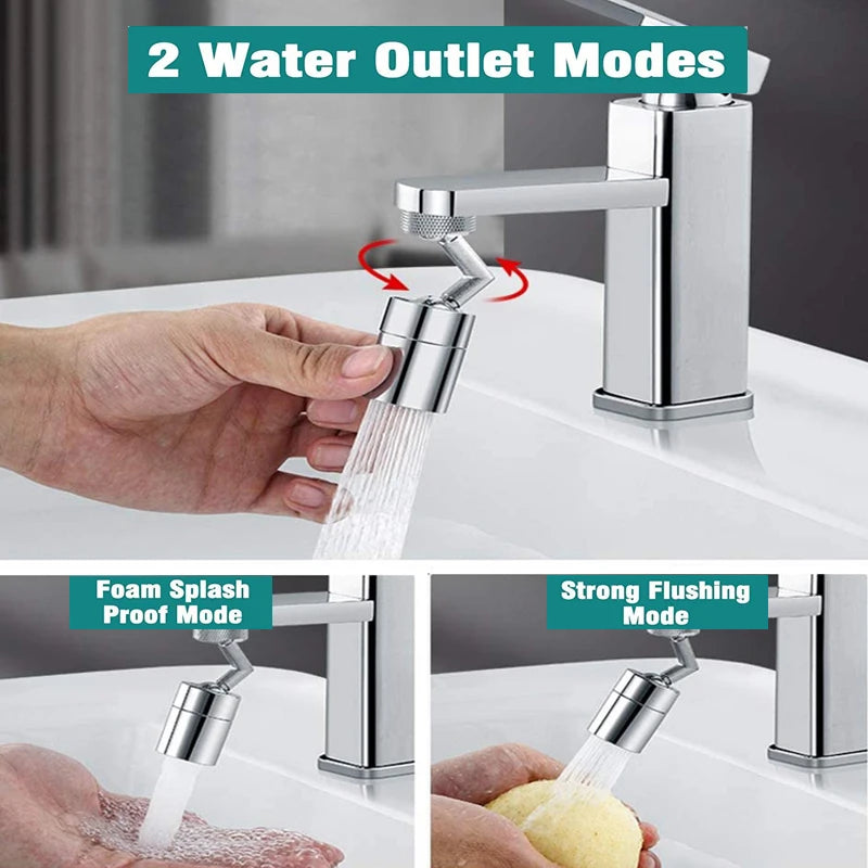 720°Universal Kitchen Faucet Anti-splash Aerator Bathroom Tap Rotatable Faucet Sprayer Saving Water Tap Nozzle Extender Adapter Leedoar