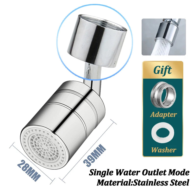 720°Universal Kitchen Faucet Anti-splash Aerator Bathroom Tap Rotatable Faucet Sprayer Saving Water Tap Nozzle Extender Adapter Leedoar