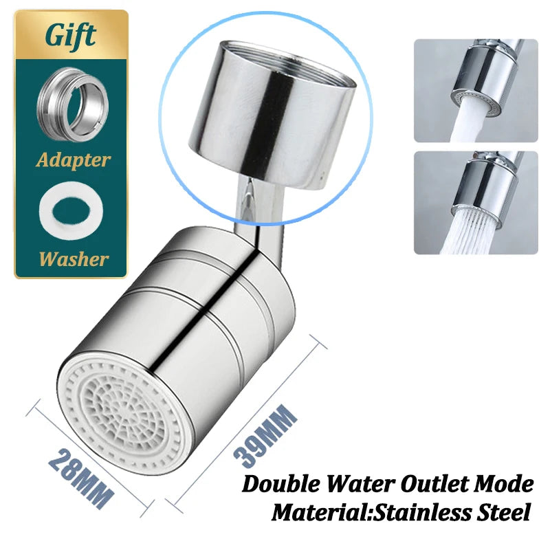 720°Universal Kitchen Faucet Anti-splash Aerator Bathroom Tap Rotatable Faucet Sprayer Saving Water Tap Nozzle Extender Adapter Leedoar