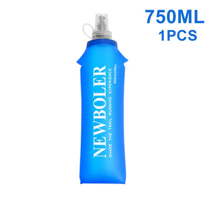 750ml TPU Outdoor Sport Bottle Folding Soft Flask Drink Water Bottle for Running Camping Hiking Bicycle Fitness Water Bag Leedoar