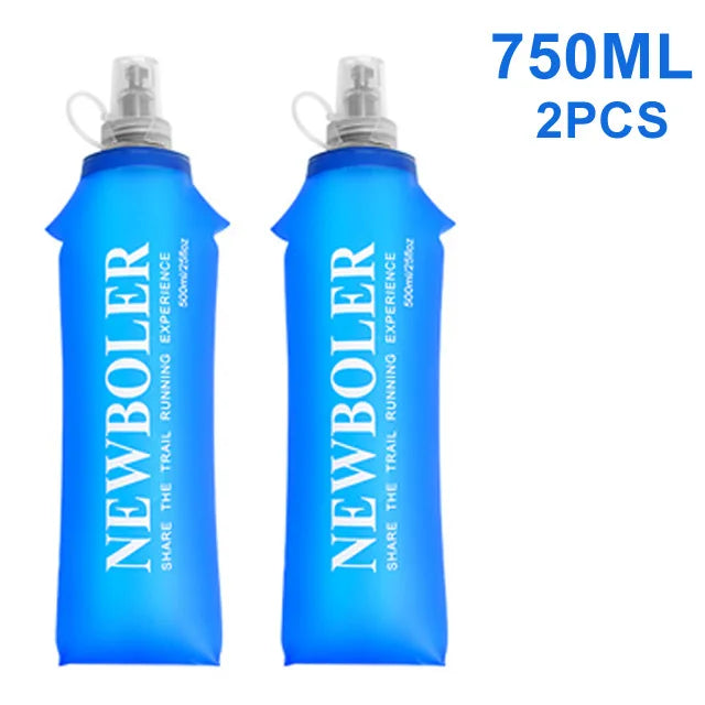 750ml TPU Outdoor Sport Bottle Folding Soft Flask Drink Water Bottle for Running Camping Hiking Bicycle Fitness Water Bag Leedoar