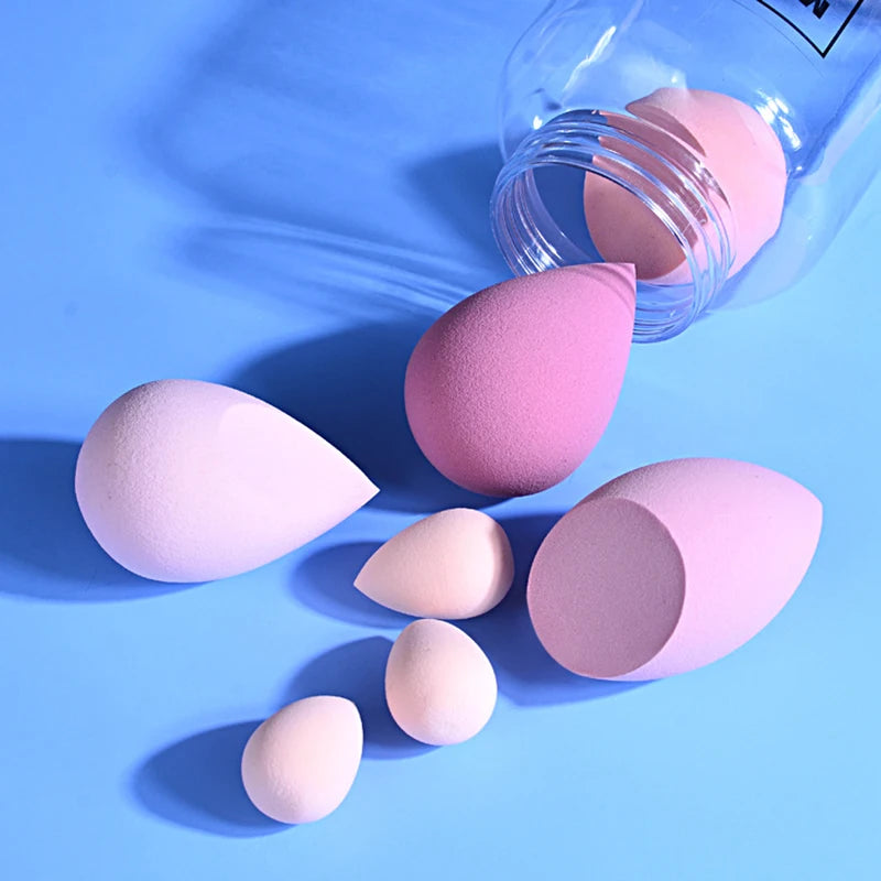 7PCS Drifting Bottle Beauty Egg Dry And Wet Dual-Purpose No Powder Makeup Egg Sponge Powder Puff Set Makeup Tools Leedoar