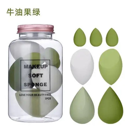 7PCS Drifting Bottle Beauty Egg Dry And Wet Dual-Purpose No Powder Makeup Egg Sponge Powder Puff Set Makeup Tools Leedoar