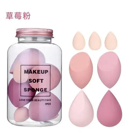 7PCS Drifting Bottle Beauty Egg Dry And Wet Dual-Purpose No Powder Makeup Egg Sponge Powder Puff Set Makeup Tools Leedoar