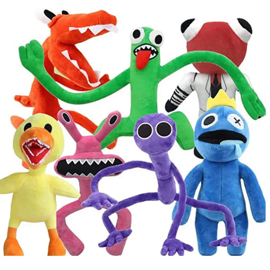 7PCS Set Rainbow Friends Plush Doll Toy Mochila Zumbi Azul Vermelho Amarelo Verde Soft Plushie Rainbow Friend Toys 