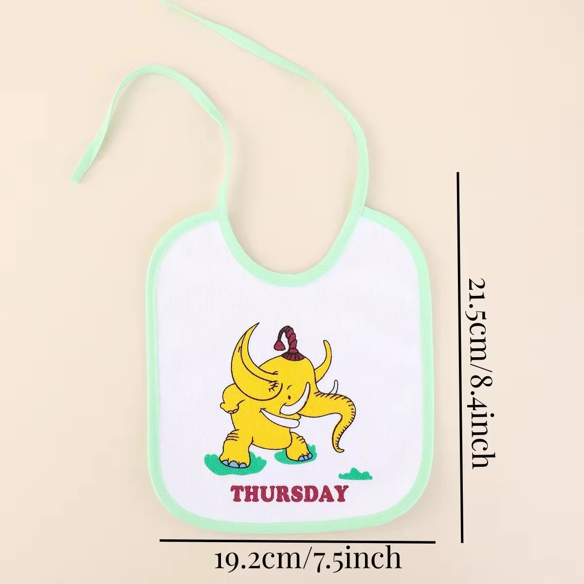 7Pcs 7 Days A Week Non Repeatable Baby U Bibs Newborn Baby Waterproof Printed Towel Baby Drool Towel Leedoar