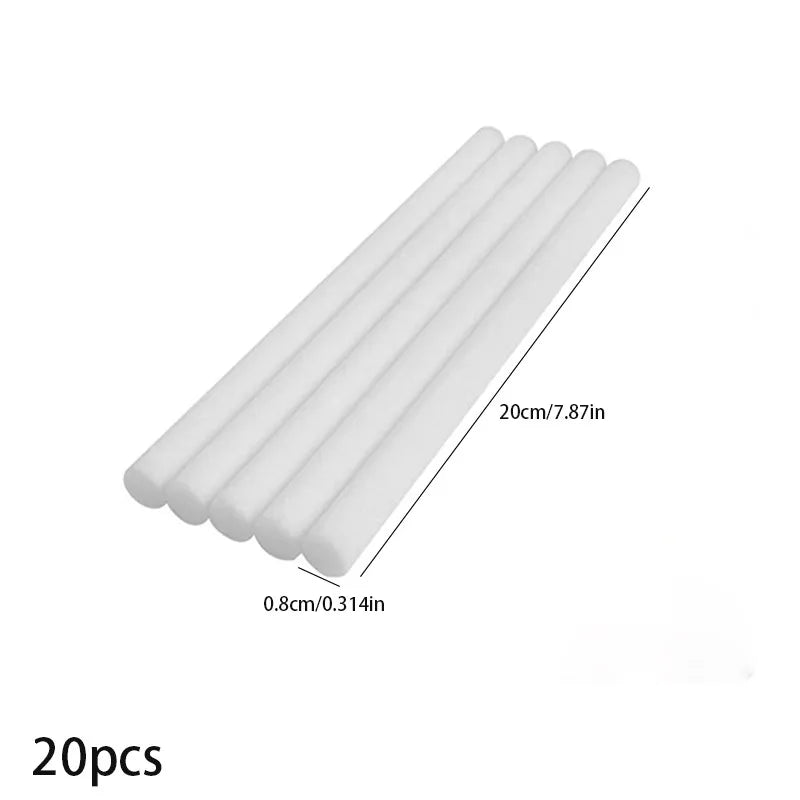 7mm and 8mm Humidifier Aromatherapy Machine Replacement Cotton Rod 20PCS Can Be Cut According Size Of The Humidifier Cotton Rod Leedoar