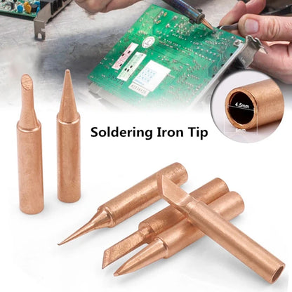 7pcs Copper T Soldering Iron Tip Set Electric Soldering Iron Lead-free Welding Tips Head BGA Soldering Tools Welding Tips Leedoar