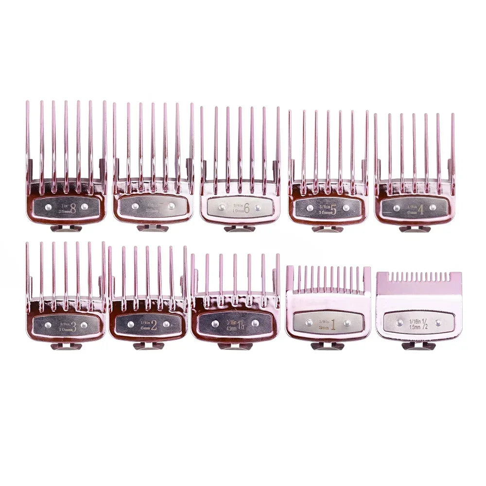 8/10PC Professional Universal Hair Clipper Limit Guide Comb For Wahl Trimmer Cutting Guide Comb Haircut Tools Barber Accessories Leedoar