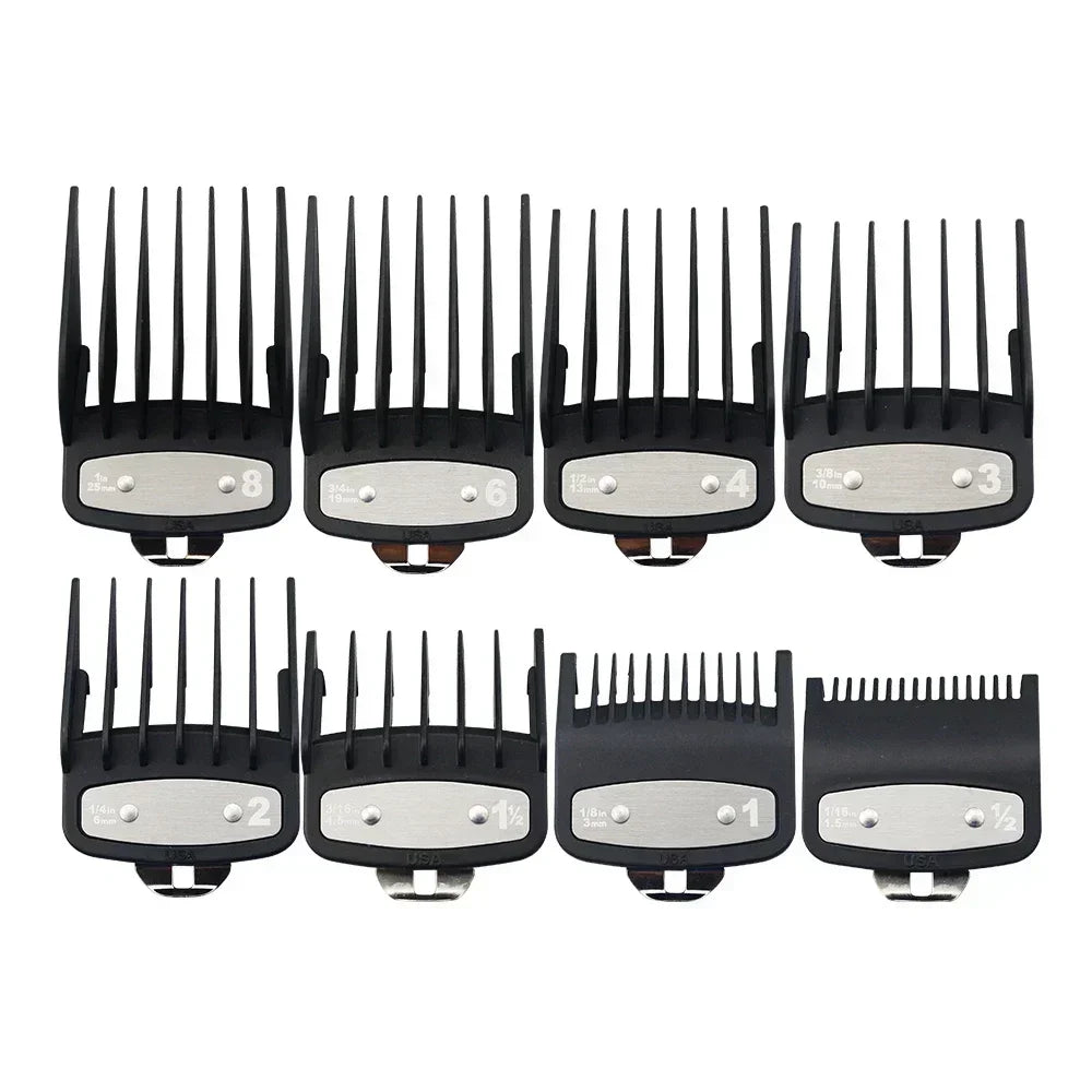 8/10PC Professional Universal Hair Clipper Limit Guide Comb For Wahl Trimmer Cutting Guide Comb Haircut Tools Barber Accessories Leedoar