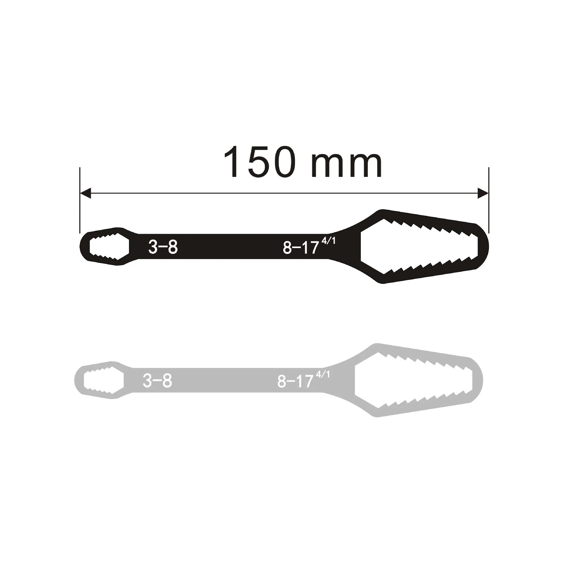 8-22mm Universal Torx Wrench Self-tightening Adjustable Glasses Wrench Board Double-head Torx Spanner Hand Tools for Factory Leedoar