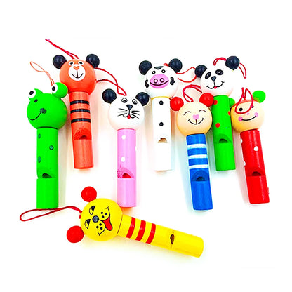 8/30Pcs Wooden Mini Cute Animal Whistle Toys Kids Birthday Party Baby Shower Gift Pinata Filler Boys Girls Party Goodie Bag Toys Leedoar