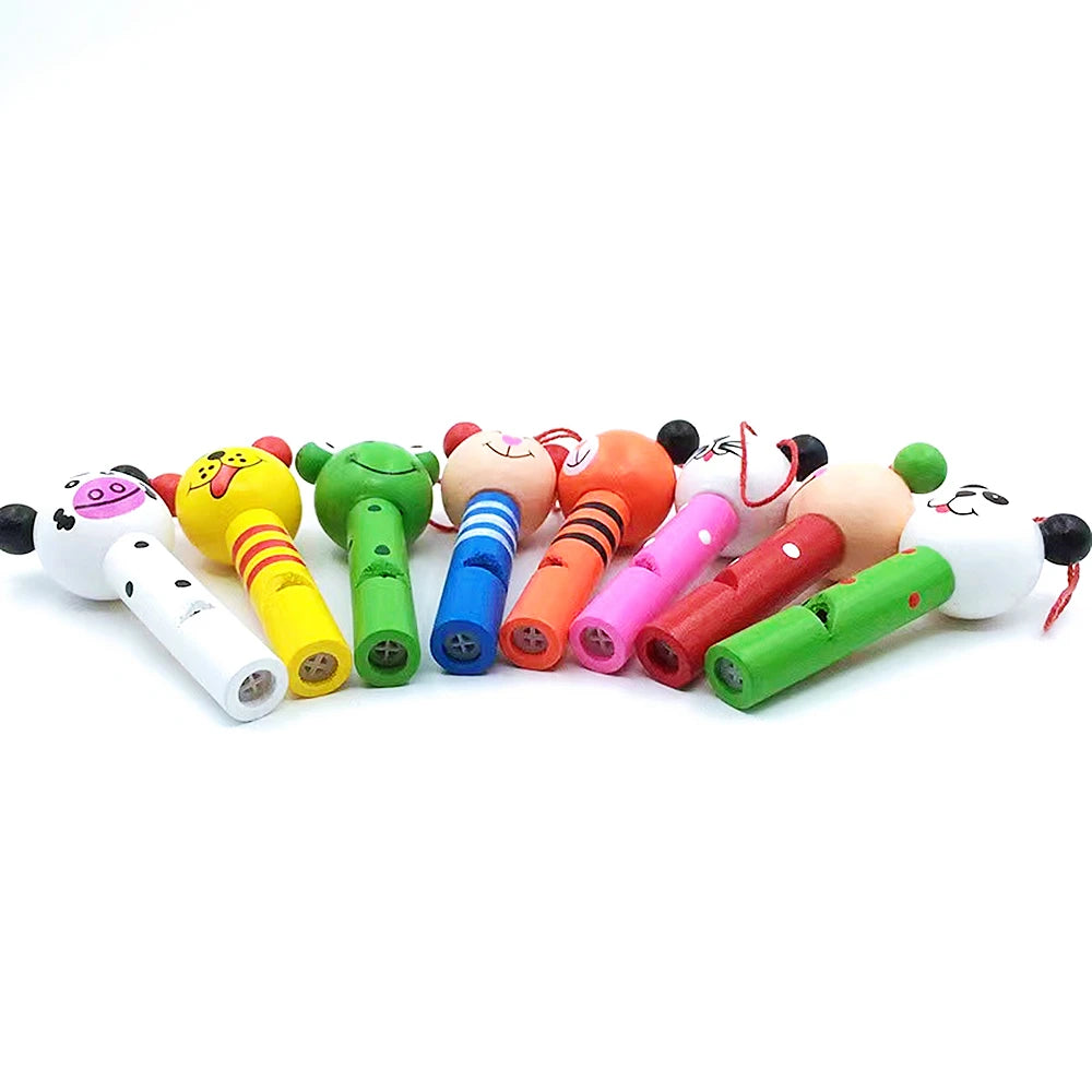 8/30Pcs Wooden Mini Cute Animal Whistle Toys Kids Birthday Party Baby Shower Gift Pinata Filler Boys Girls Party Goodie Bag Toys Leedoar