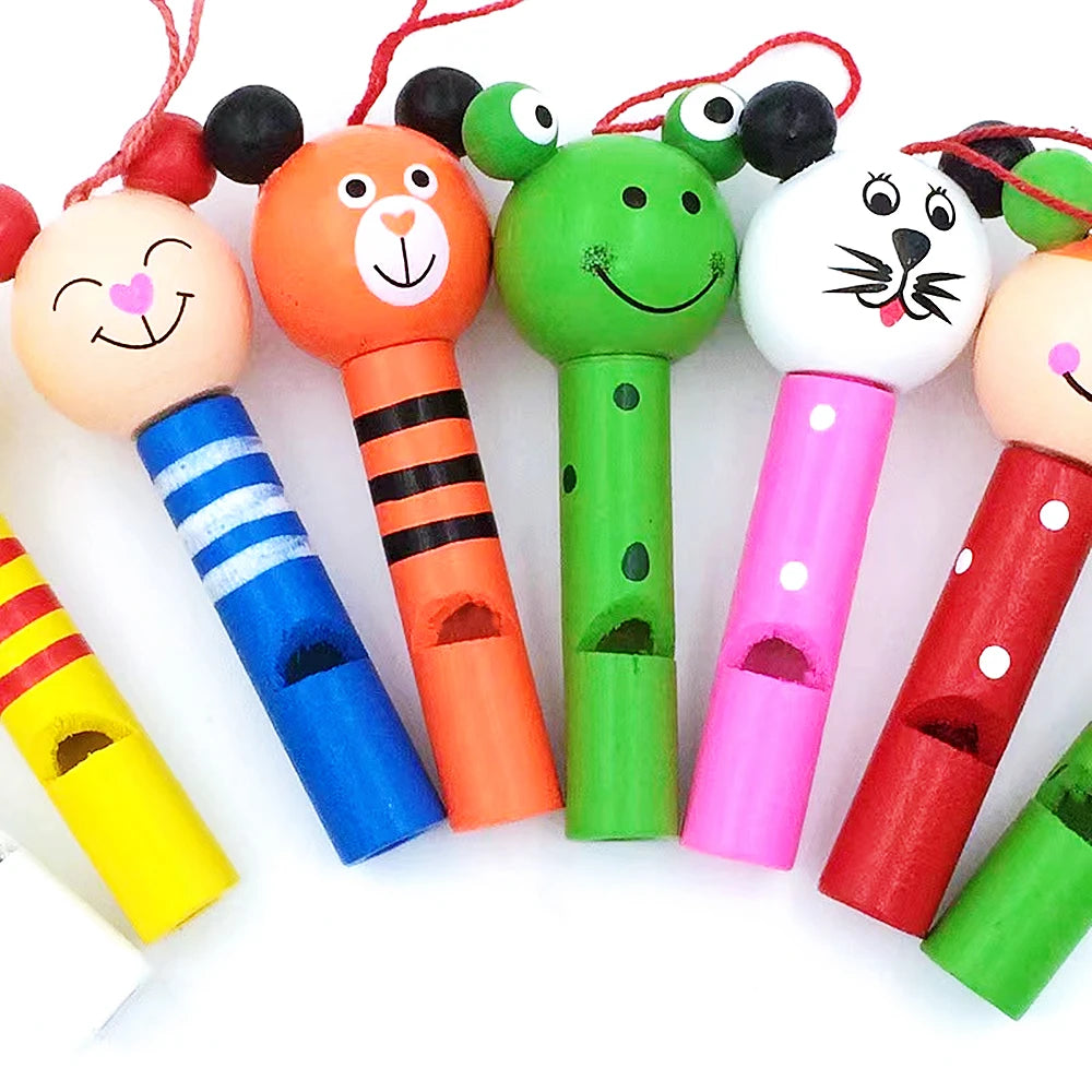 8/30Pcs Wooden Mini Cute Animal Whistle Toys Kids Birthday Party Baby Shower Gift Pinata Filler Boys Girls Party Goodie Bag Toys Leedoar