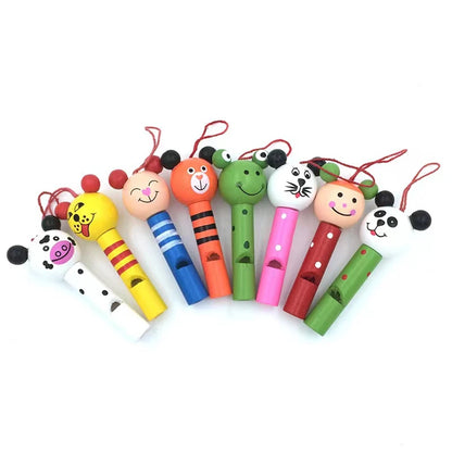 8/30Pcs Wooden Mini Cute Animal Whistle Toys Kids Birthday Party Baby Shower Gift Pinata Filler Boys Girls Party Goodie Bag Toys Leedoar