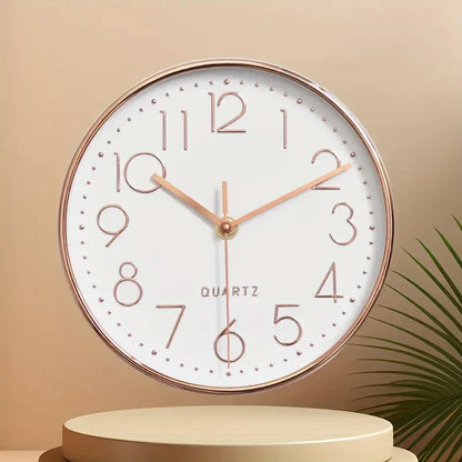 8 Inch Silent Quartz Wall Clock, Round 3D Digital Modern Wall Clock, Non-Ticking Wall Clock, Bedroom Living Room Leedoar