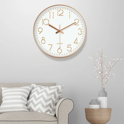 8 Inch Silent Quartz Wall Clock, Round 3D Digital Modern Wall Clock, Non-Ticking Wall Clock, Bedroom Living Room Leedoar