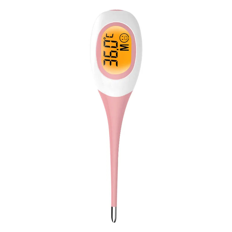 Termômetro de febre com luz de fundo de 8 segundos, digital, LCD, médico, doméstico, medição rápida, infantil, bebê, criança, adulto, corpo, macio 