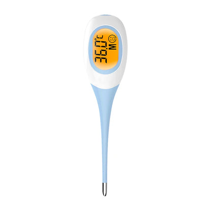 Termômetro de febre com luz de fundo de 8 segundos, digital, LCD, médico, doméstico, medição rápida, infantil, bebê, criança, adulto, corpo, macio 