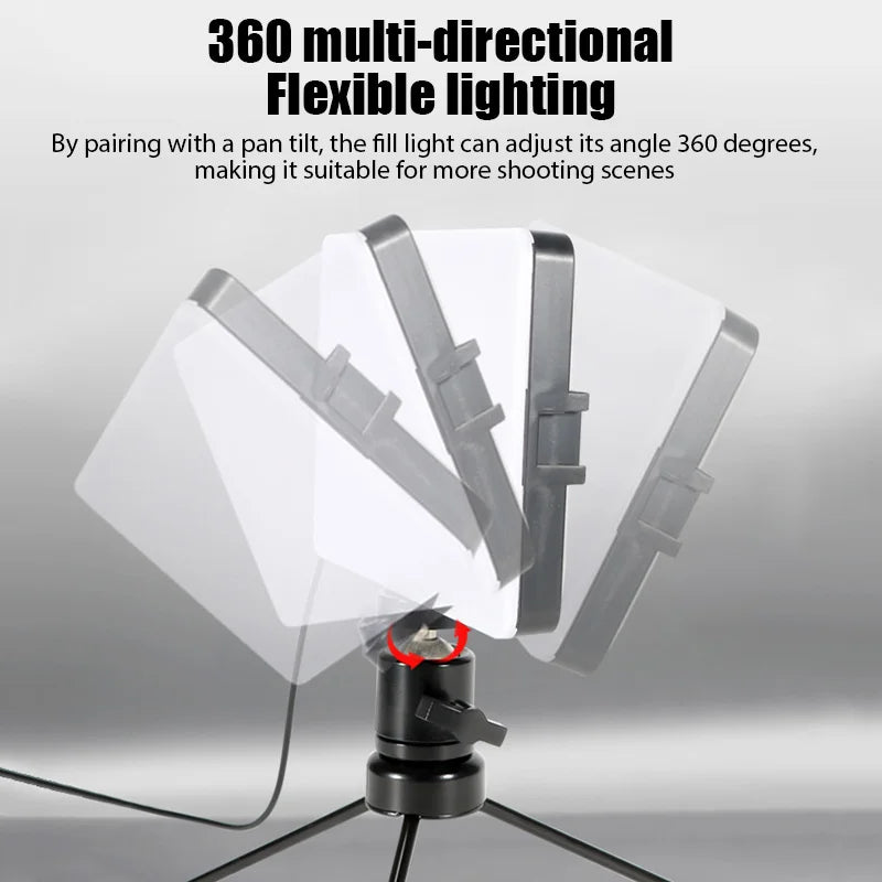 8 inch Photography Lighting Dimmable Panel Fill Lamp LED Video Light Photo Studio Selfie Light Live Stream Lamp 4 Color Lighting Leedoar