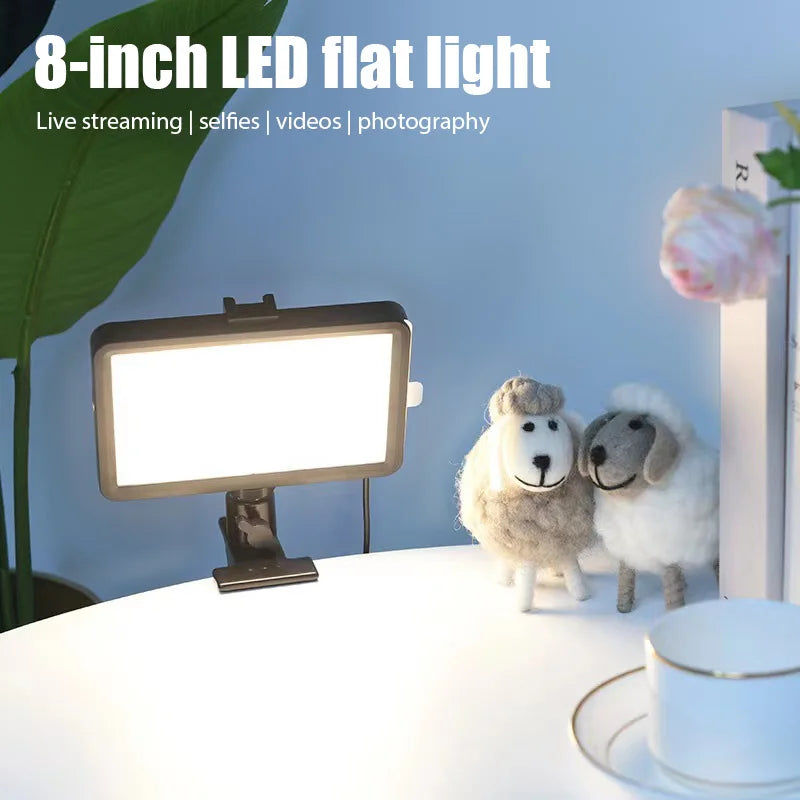 8 inch Photography Lighting Dimmable Panel Fill Lamp LED Video Light Photo Studio Selfie Light Live Stream Lamp 4 Color Lighting Leedoar