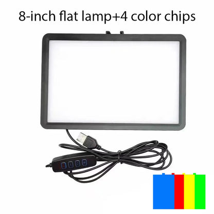 8 inch Photography Lighting Dimmable Panel Fill Lamp LED Video Light Photo Studio Selfie Light Live Stream Lamp 4 Color Lighting Leedoar