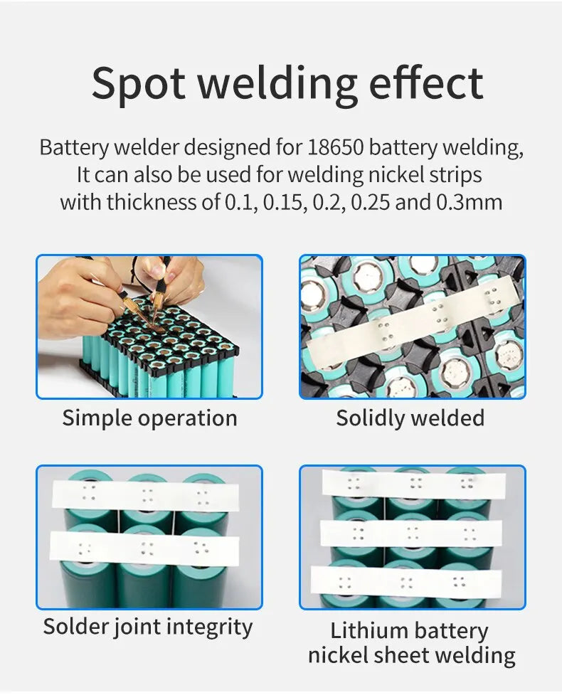 8000W Mini Spot Welder Kit DIY Automat 18650 Battery Pack Welding Portable Spot Welding Machine Pen For 0.15MM Nickel Strip Leedoar