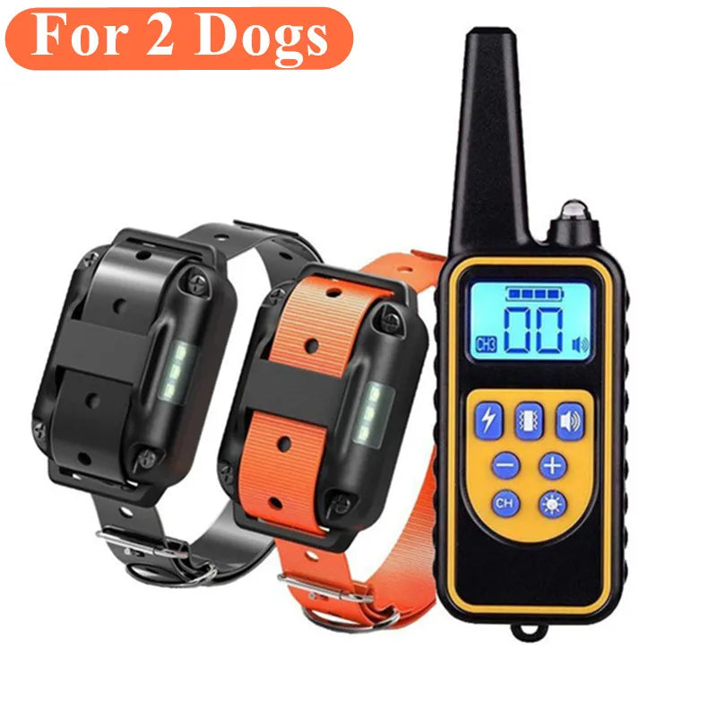 800m Electric Dog Training Collar Waterproof Pet Remote Control Rechargeable training dog collar with Shock Vibration Sound Leedoar