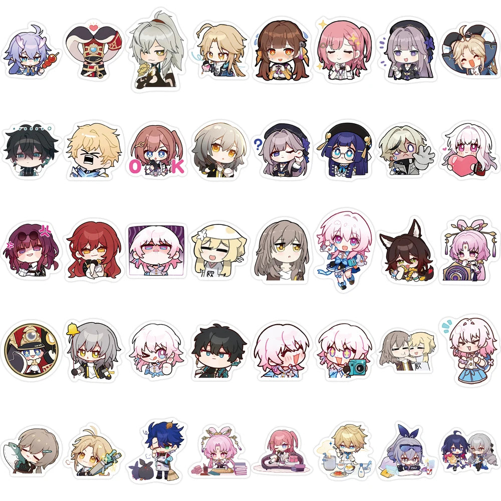 80PCS Cute Anime Honkai Star Rail Stickers Travel Skateboard Suitcase Guitar Luggage Laptop Graffiti Sticker Decals Toy Leedoar